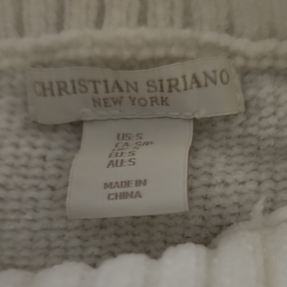 Christian Siriano White and Purple Women's High Neck Sweater - Picture 2 of 4